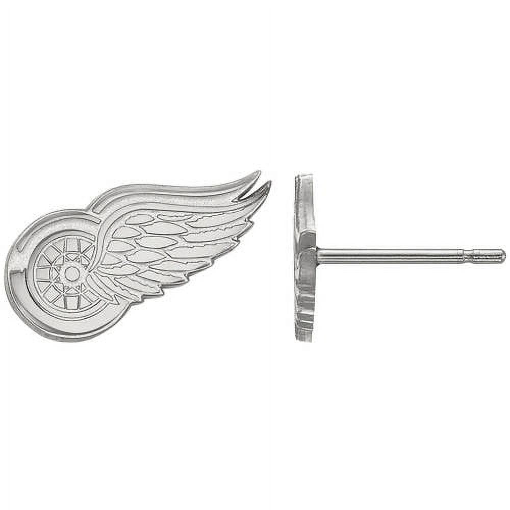 LogoArt 10K White Gold NHL LogoArt Detroit Red Wings XS Post Earrings