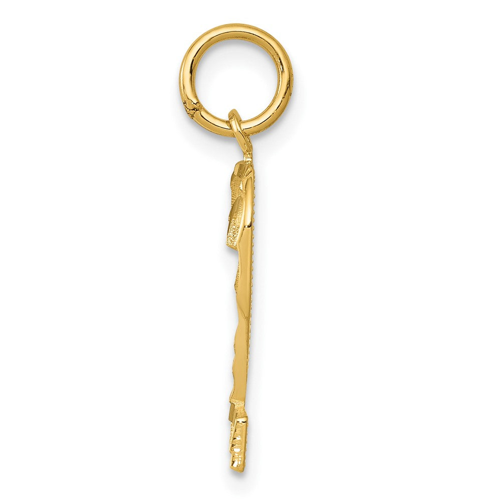 10ky Casted Medium Diamond-cut Number 2 Charm