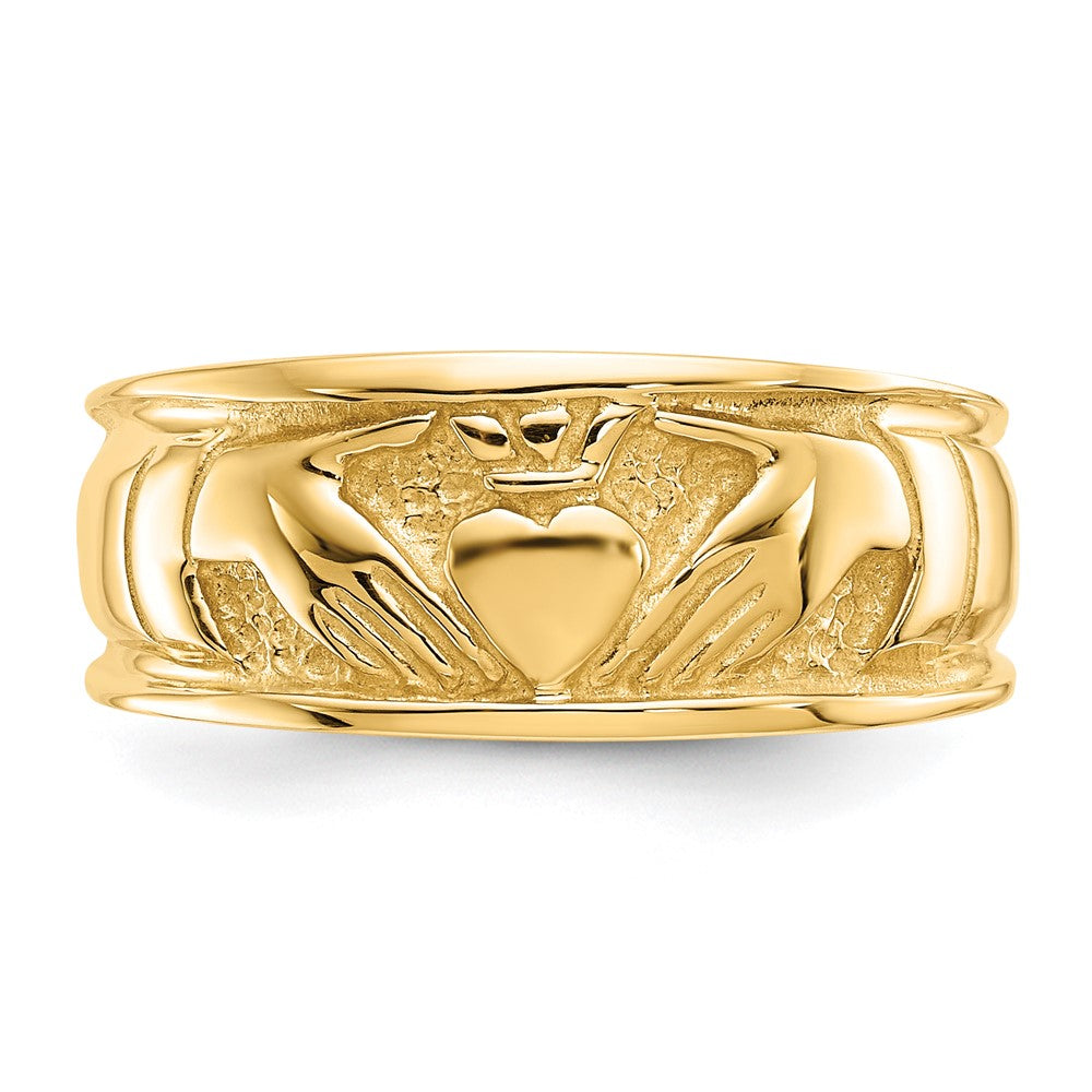 14k Polished Claddagh Band Size 7