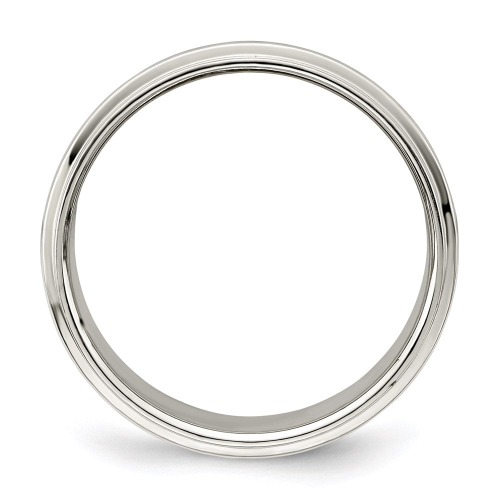 Sterling Silver 8mm Flat with Step Edge Size 10.5 Band