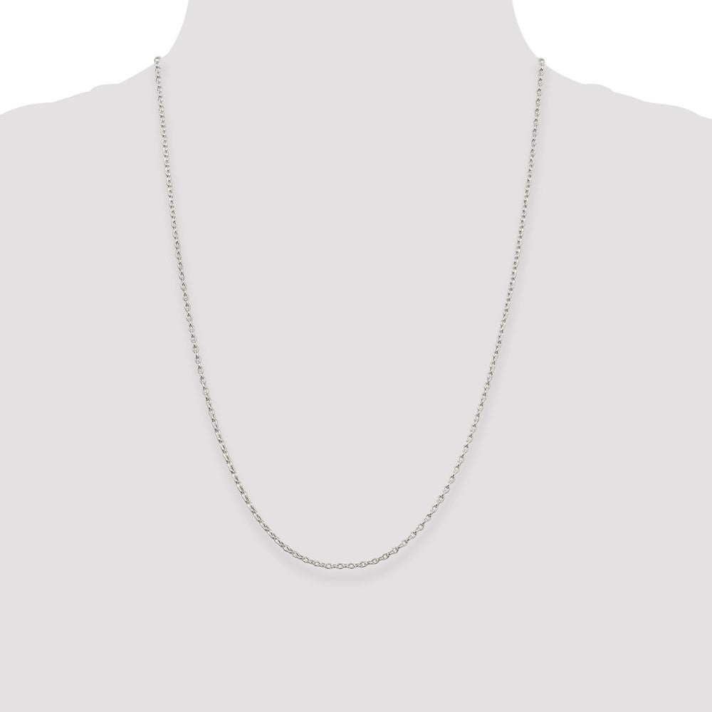Sterling Silver 1.6mm Oval Fancy Rolo Chain 24 Inches