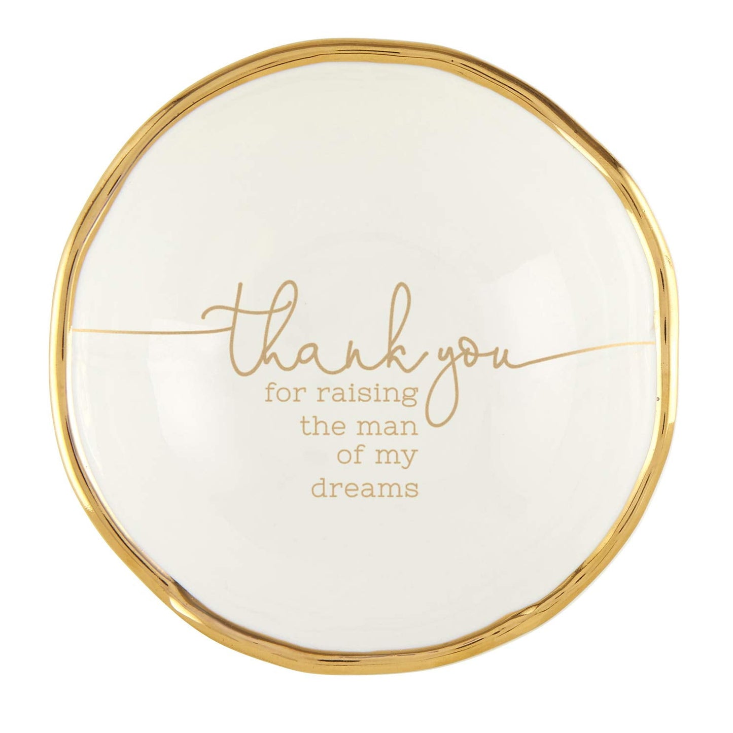 Creative Brands Santa Barbara Design Studio-Wedding Collection Ceramic Jewelry Dish, 3.25-Inch, Thank You