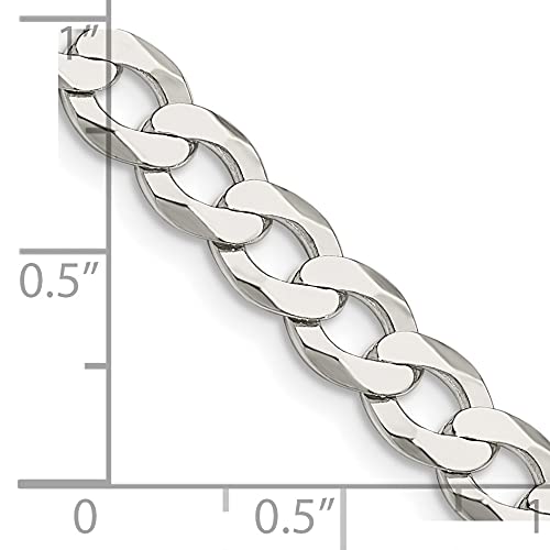 Sterling Silver 6.8mm Flat Curb Chain 20 Inches