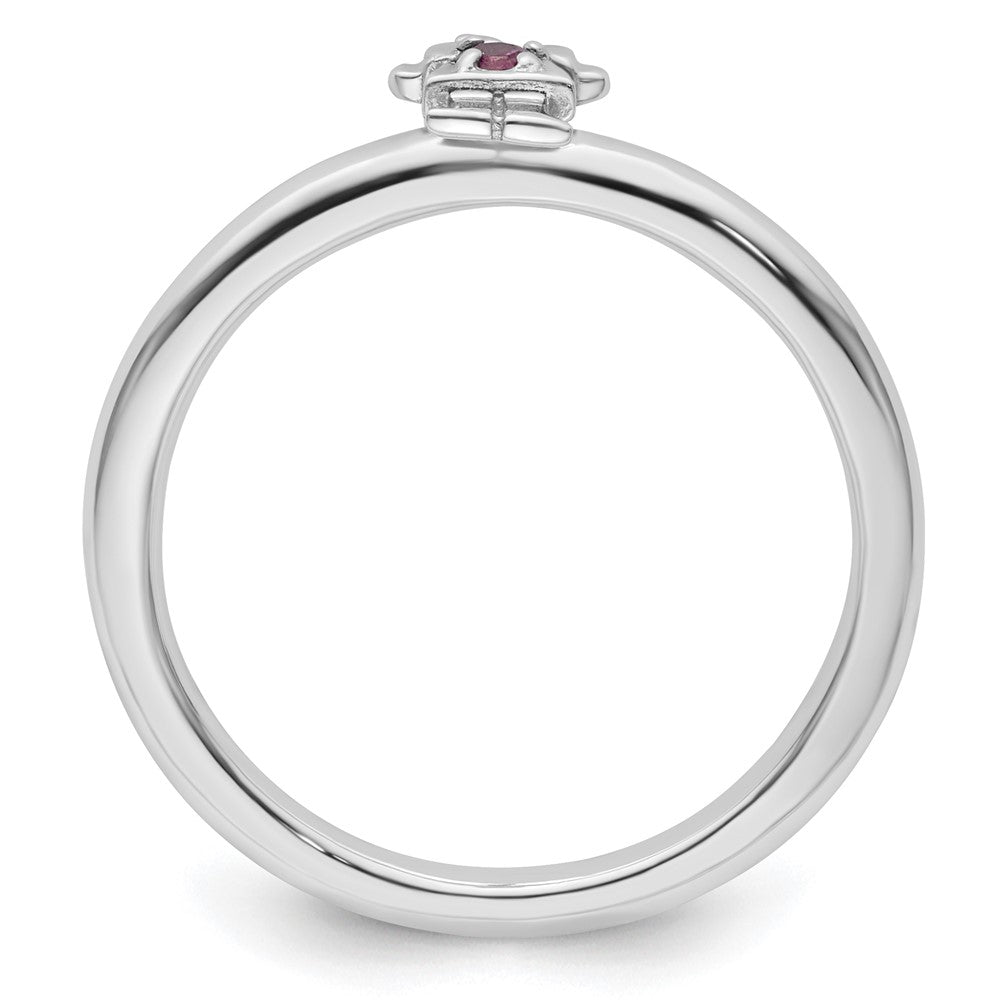 Sterling Silver Stackable Expressions Rhodium Rhodolite Garnet Girl Ring