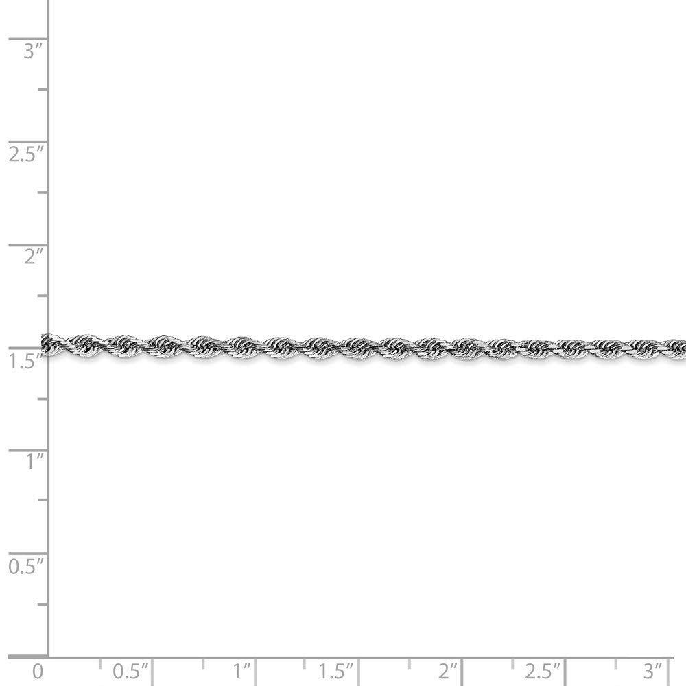 10k White Gold 2.75mm D/C Quadruple Rope Chain