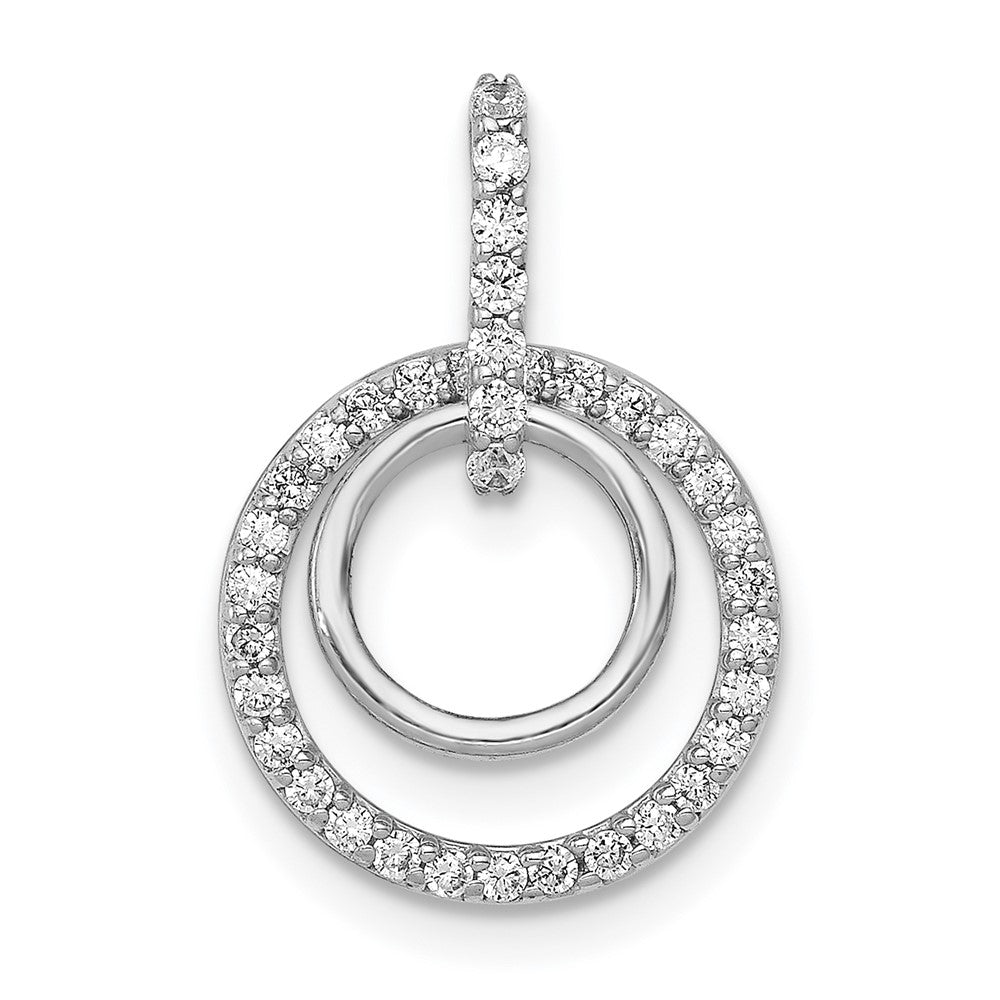 14k White Gold 1/4 carat Lab Grown Diamond VS/SI+ G+ Double Circle Dangle Pendant