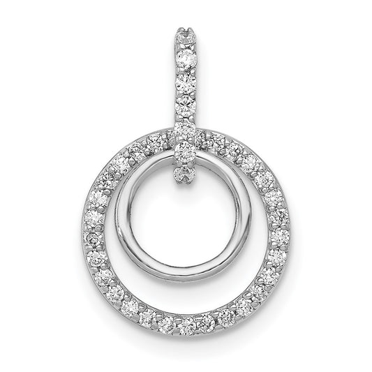 14k White Gold 1/4 carat Lab Grown Diamond VS/SI+ G+ Double Circle Dangle Pendant