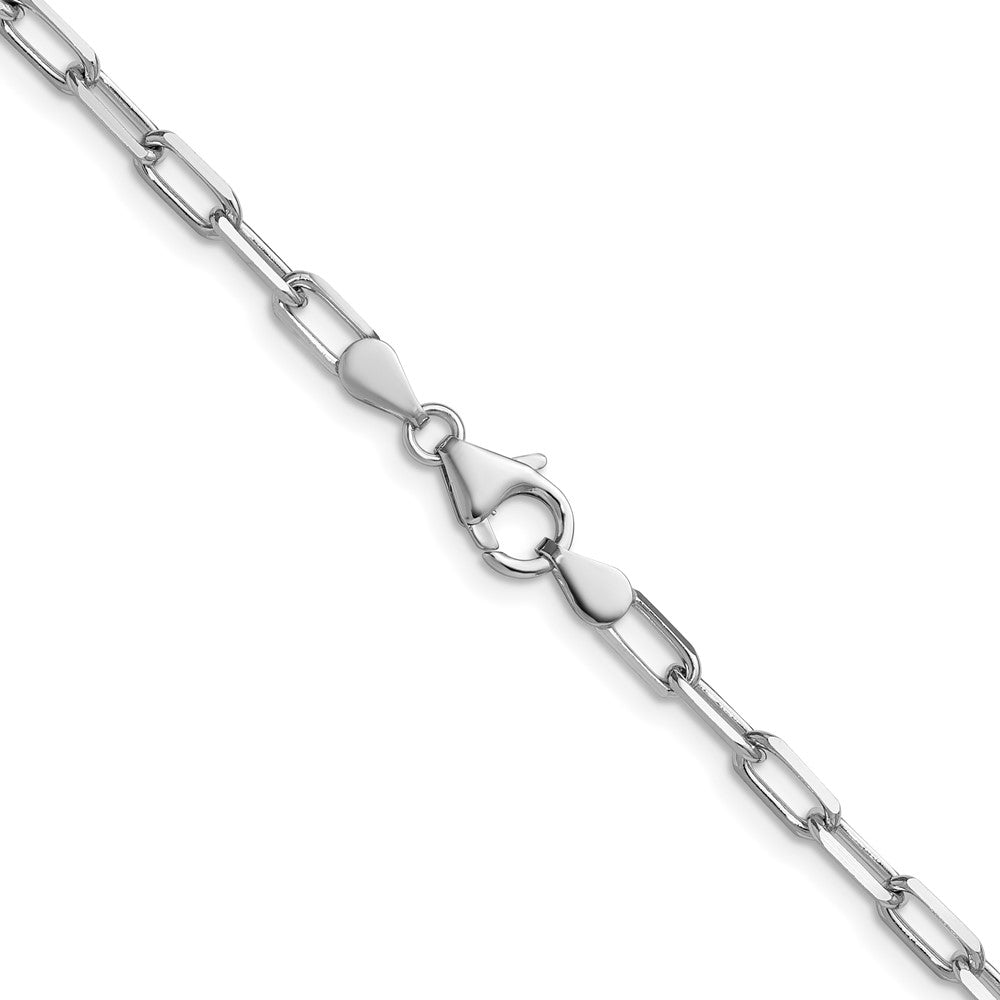 14k WG 3.5mm Solid Beveled D/C Paperclip Chain