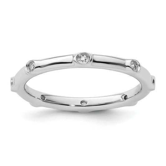 Sterling Silver Stackable Expressions White Topaz Ring Size -5
