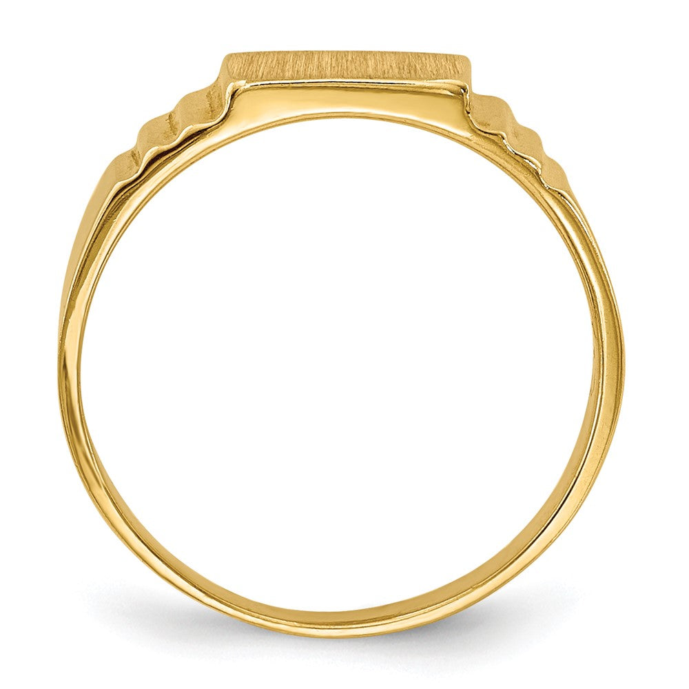 10K Satin Rectangular Child's Signet Ring Size 2.25