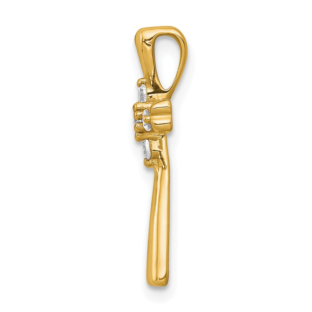 14k 1/10 carat Lab Grown Diamond VS/SI+ G+ Cross Chain Slide Pendant