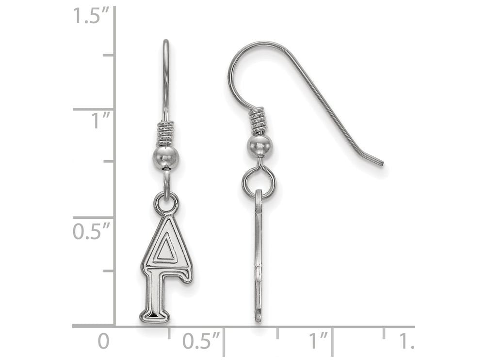 Sterling Silver Official Licensed Greek Sororities Delta Gamma (??) Small Dangle Earrings