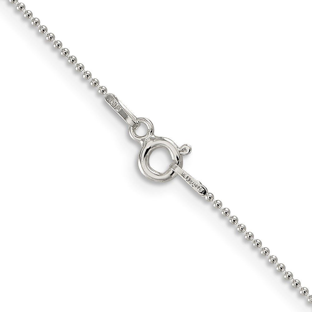 Sterling Silver 1mm Beaded Chain 24 Inches