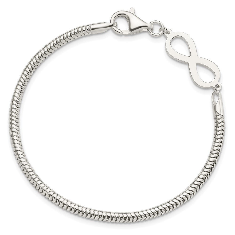 Sterling Silver Infinity Symbol Bracelet 7.5 inches