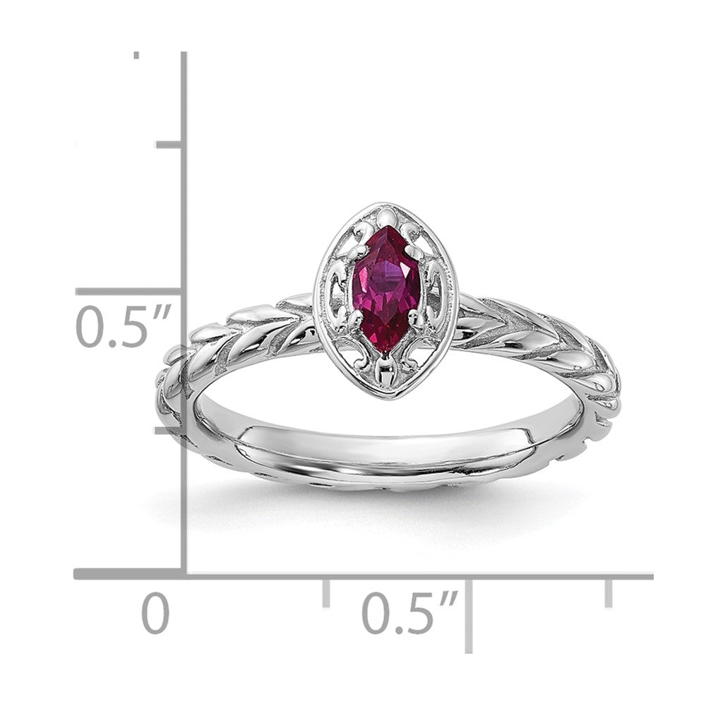 Sterling Silver Stackable Expressions Created Ruby Ring
