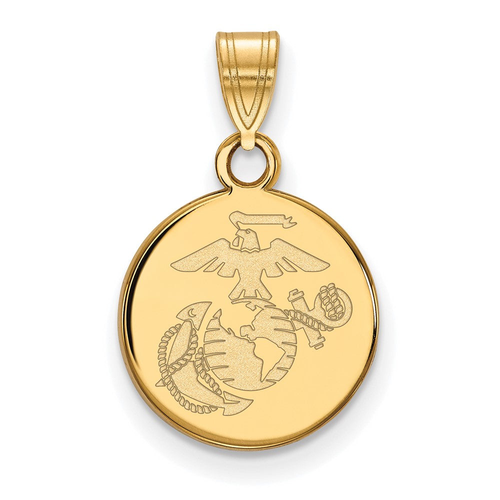 14ky Small U.S. Marine Corps Disc Pendant