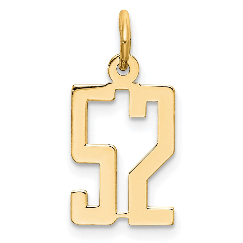 14k Small Elongated Number 52 Charm