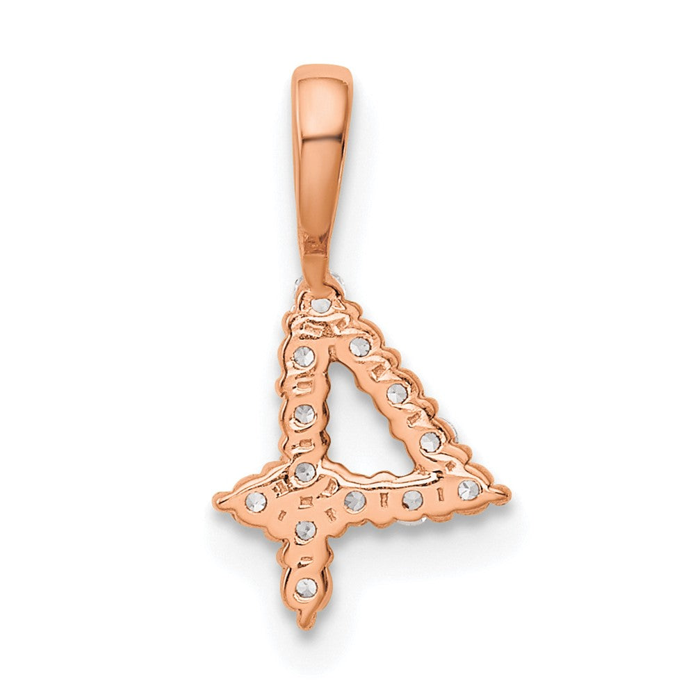 14k Rose Gold Diamond Number 4 Pendant