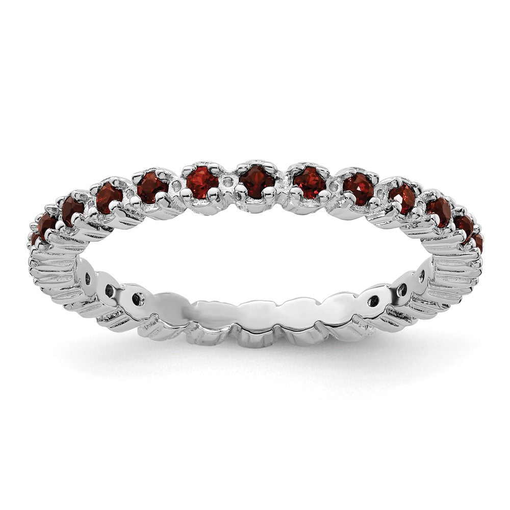 Sterling Silver Stackable Expressions Garnet Ring Size -5