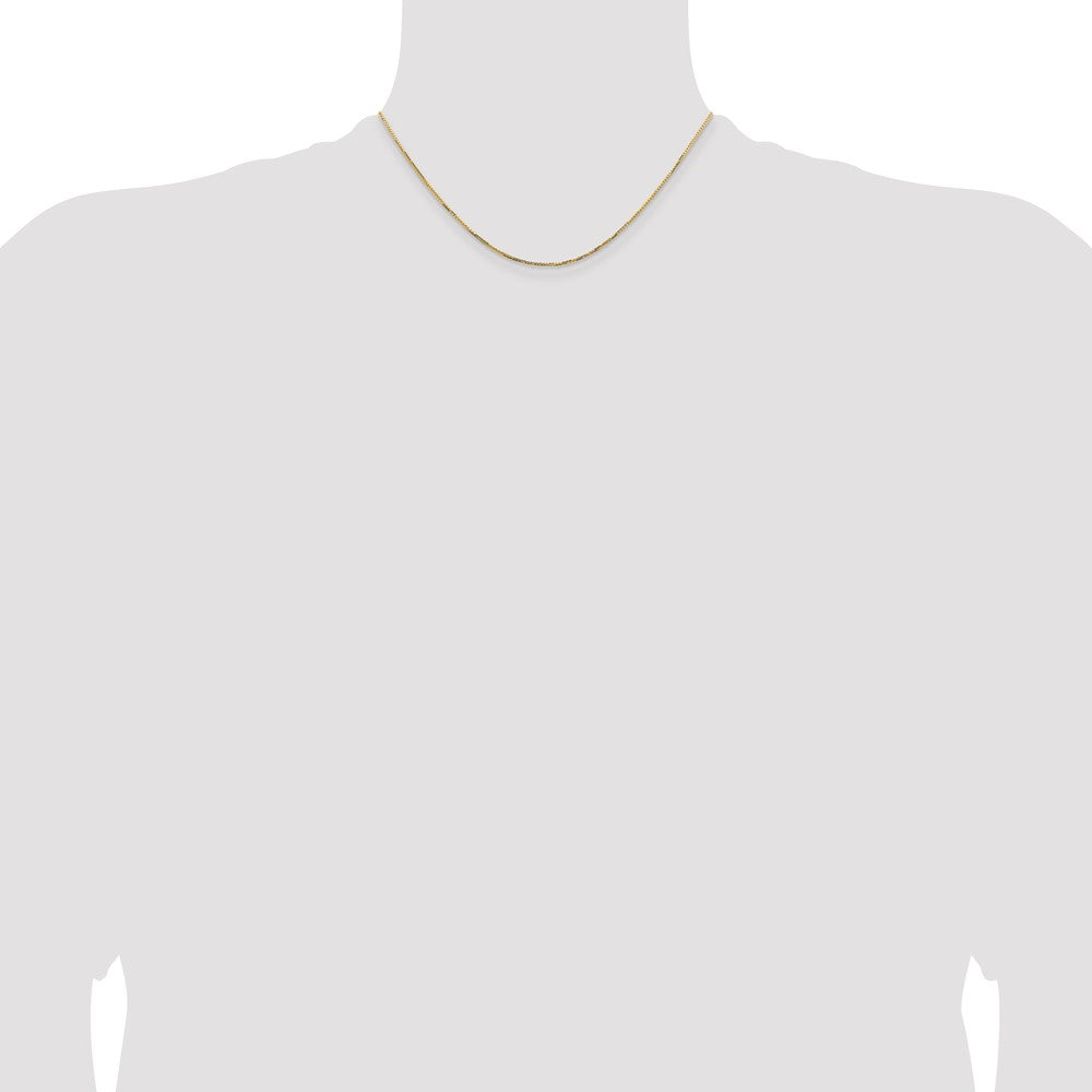 14K 1.10mm Concave Box Chain
