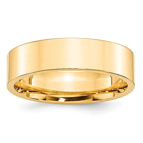 Primal Gold 14 Karat Yellow Gold 6mm Standard Flat Comfort Fit Band