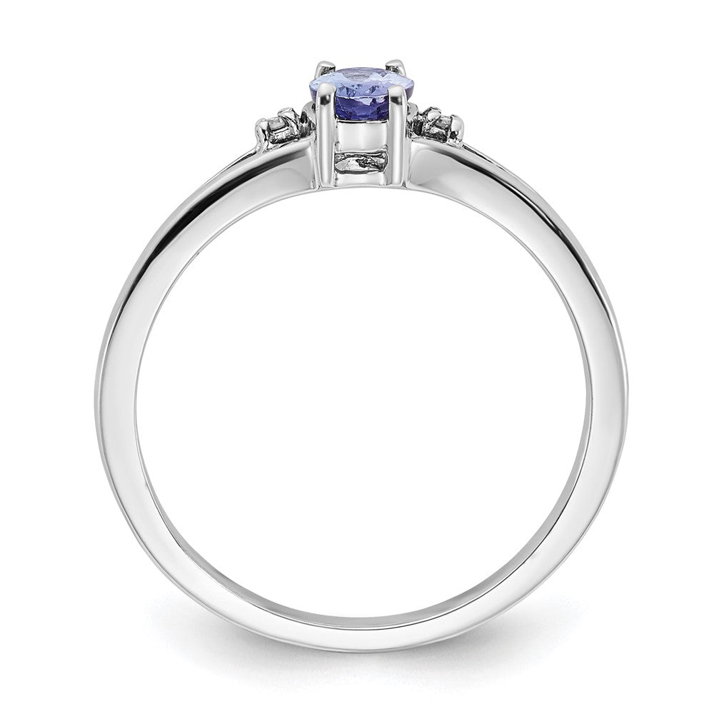 Sterling Silver Tanzanite and Diamond Ring