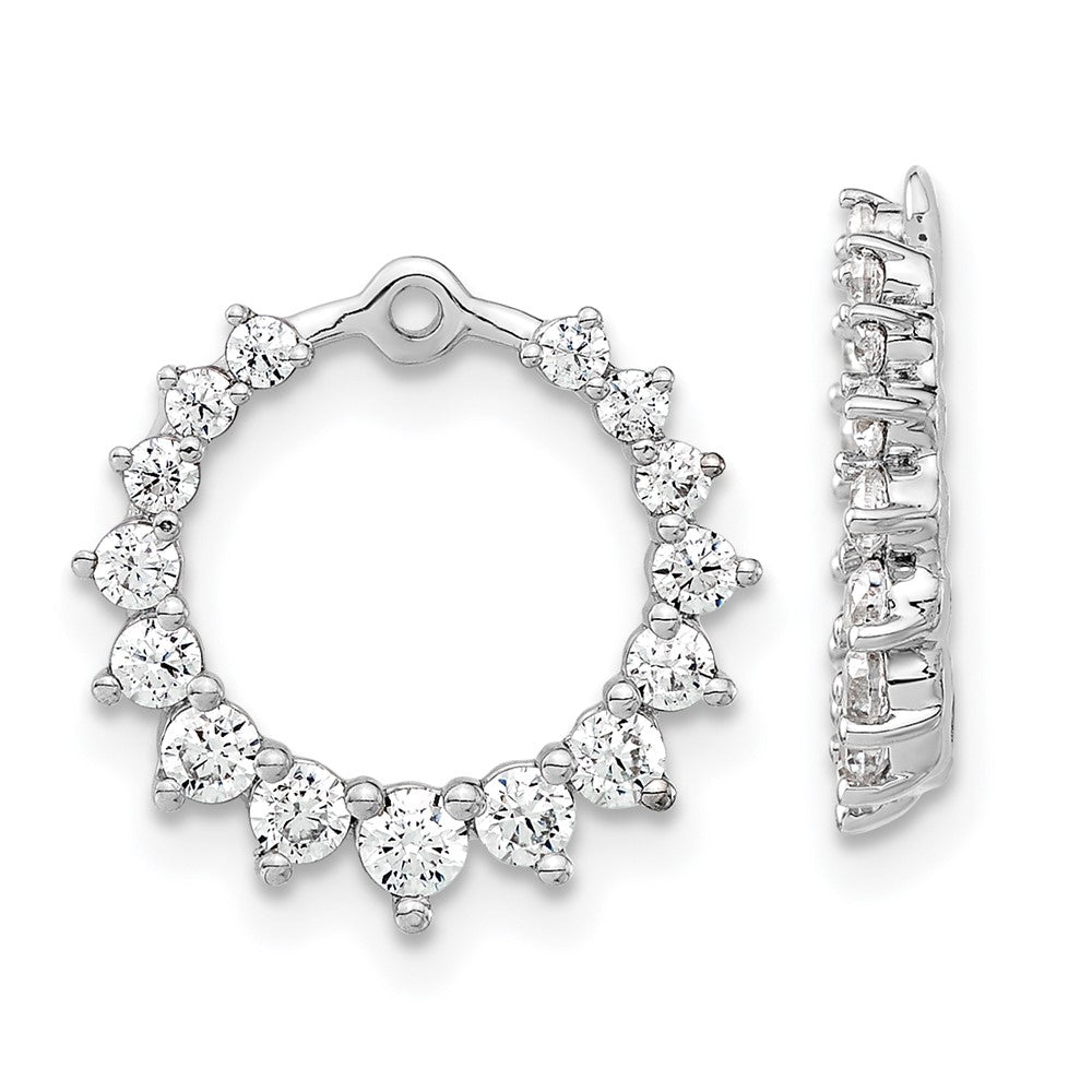 14k White Gold 7/8 carat Lab Grown Diamond VS/SI+ G+ Circle Earring Jackets