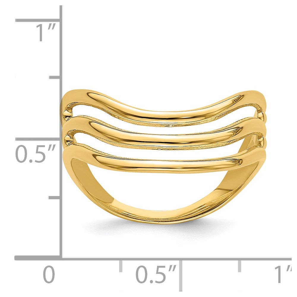 14K Triple Wave Fashion Thumb Ring Size 9