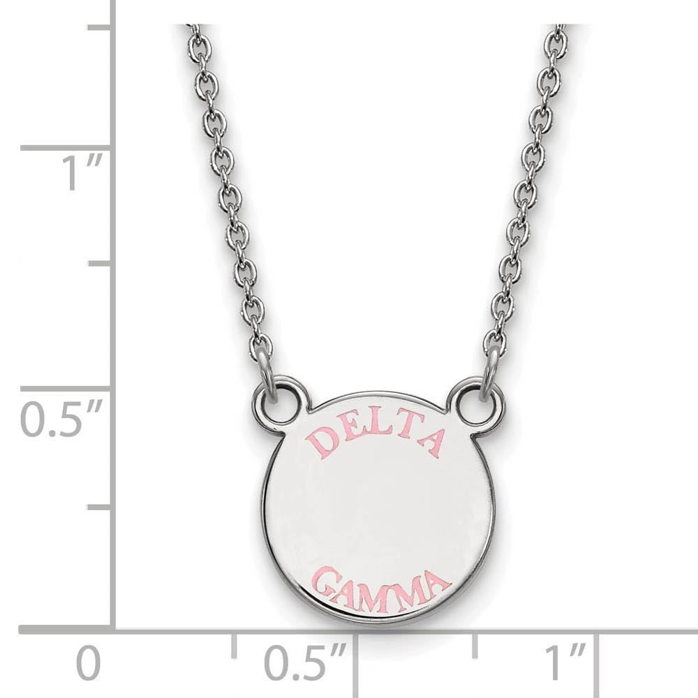Sterling Silver 18in Official Licensed Greek Sororities Delta Gamma (??) XS Enamel Pendant w/Necklace
