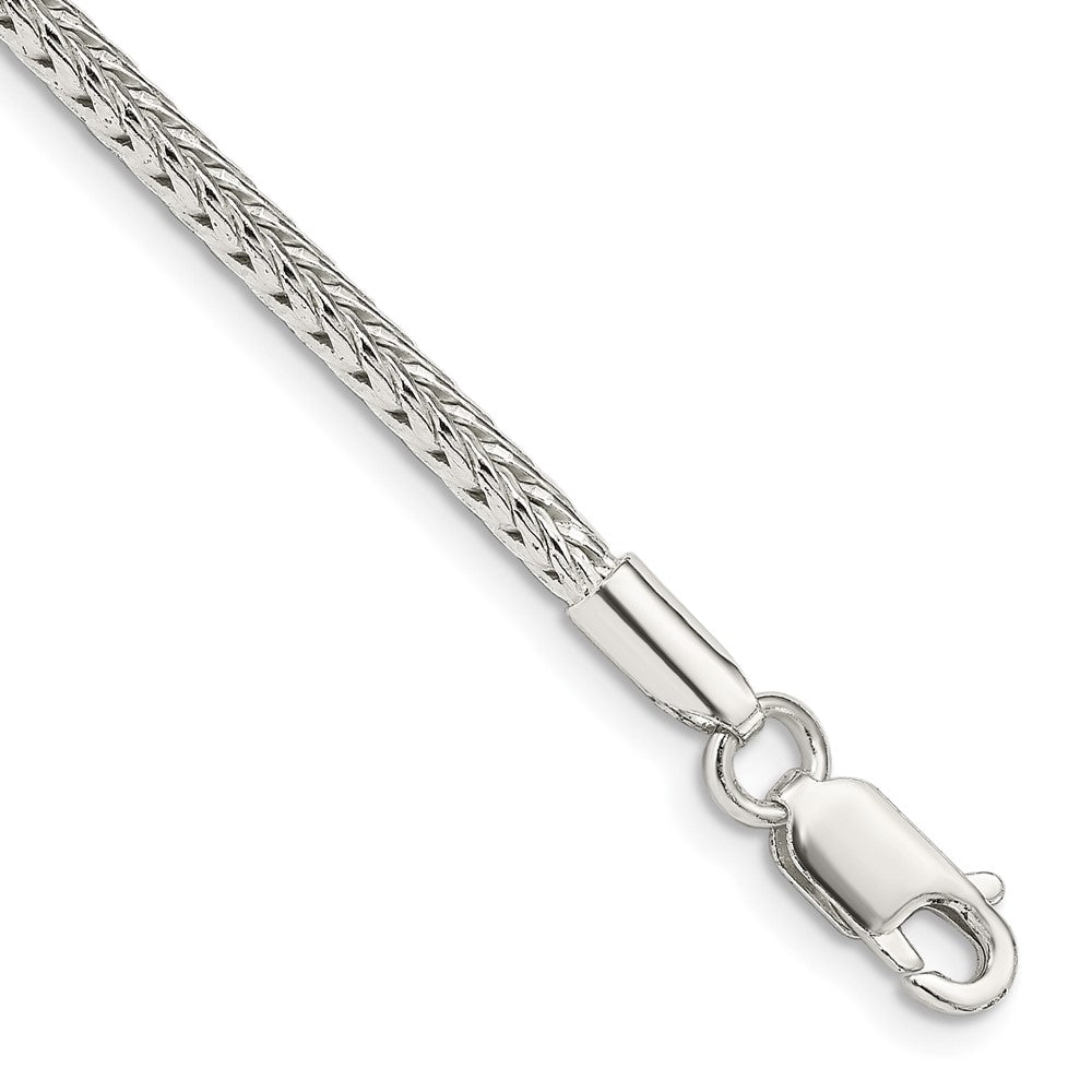 Sterling Silver 2.5mm Diamond-cut Round Franco Chain 7 inches