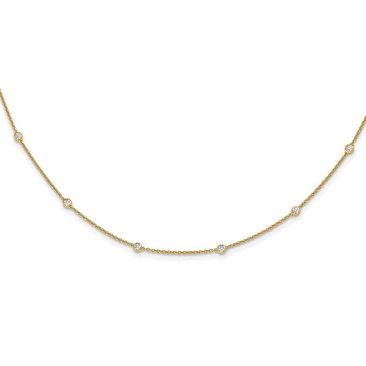 True Origin 14k 1/2 carat Lab Grown Diamond VS DEF Twenty Station 20 inch Necklace