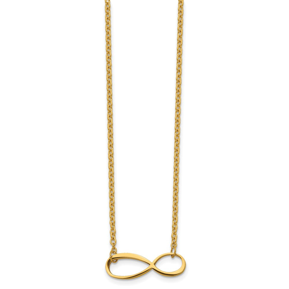 Stainless Steel Polished Yellow IP-plated Infinity 20in Necklace