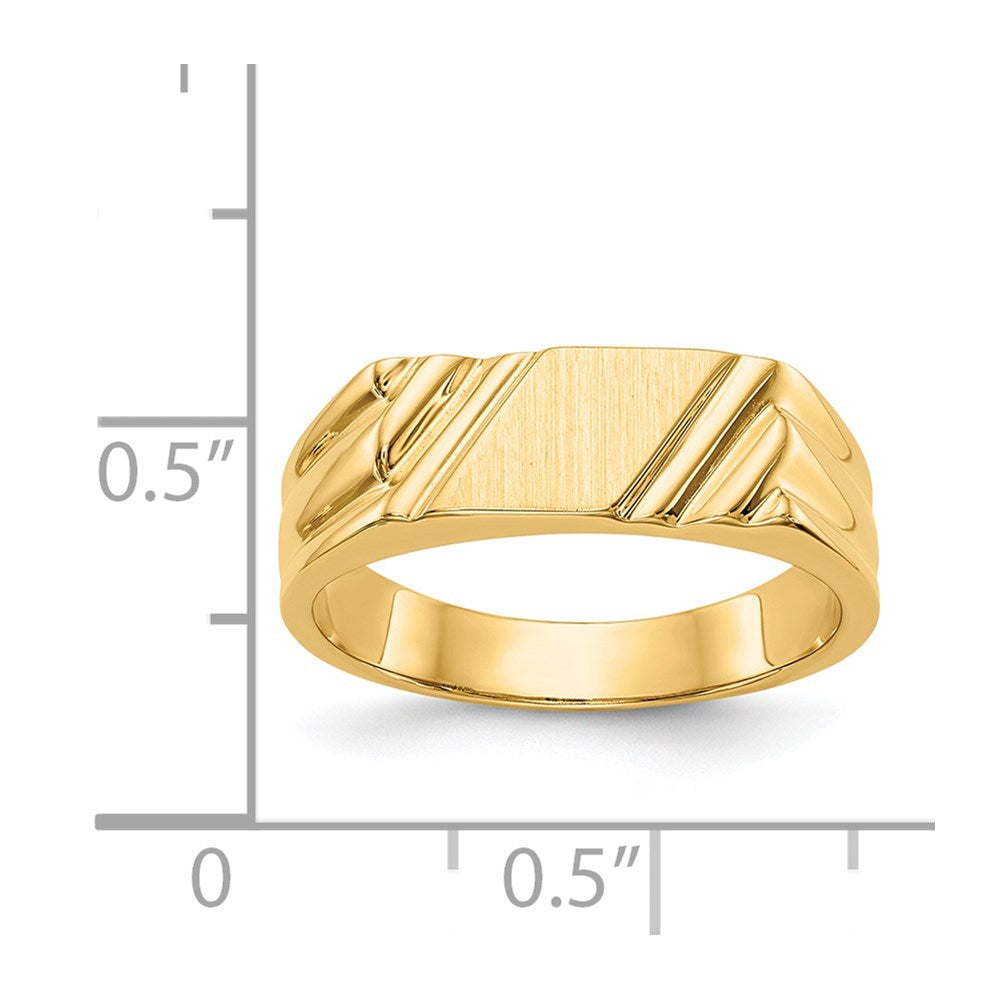 14k 12.0 x 6.0mm Open Back Signet Ring Size 6