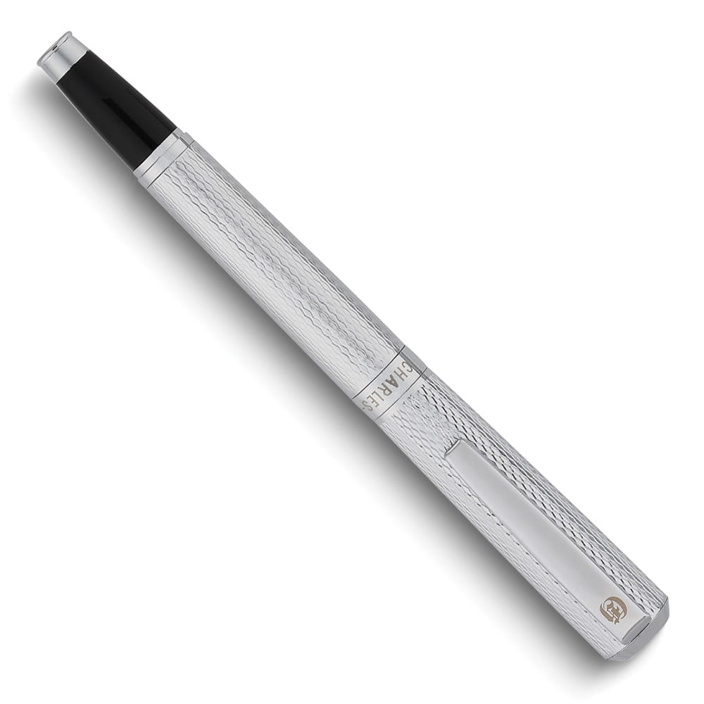 Charles Hubert Silver-tone Textured Art Deco Roller Ball Pen QGM18977