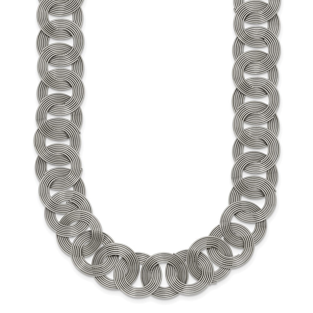 Stainless Steel Polished Circle Links 19in Necklace