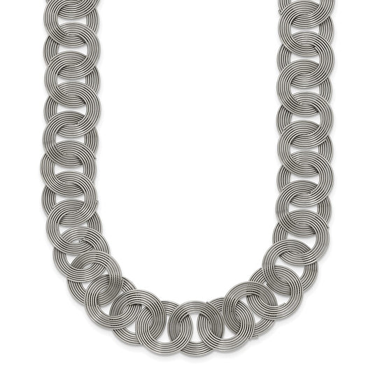 Stainless Steel Polished Circle Links 19in Necklace