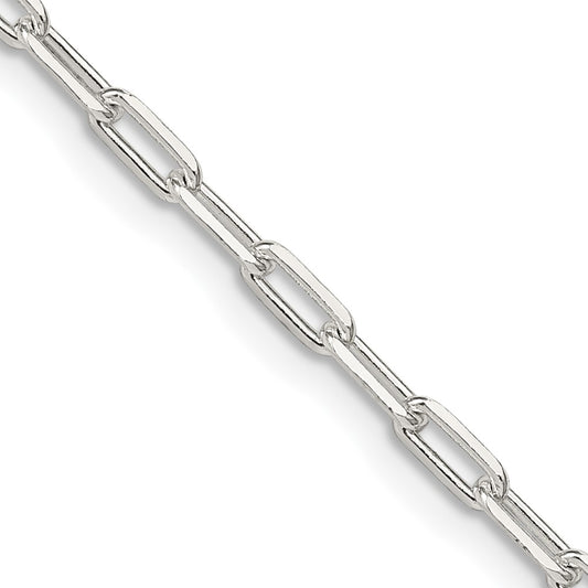 Sterling Silver 2.75mm Elongated Open Link Chain 16 Inches