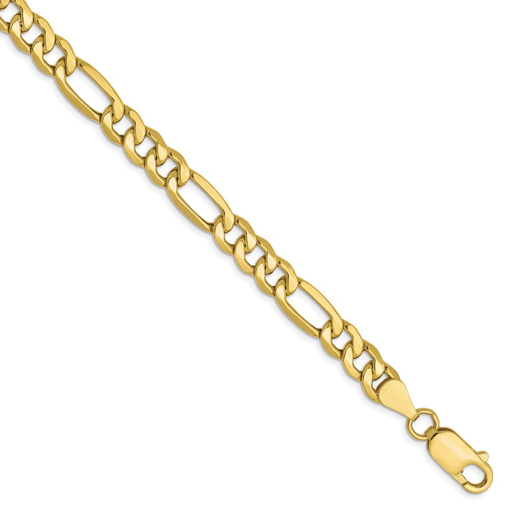 10K 6.6mm Semi-Solid Figaro Chain 7  inches