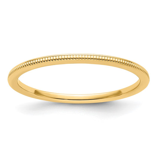 10K Yellow Gold 1.2mm Milgrain Stackable Band Size 4.5
