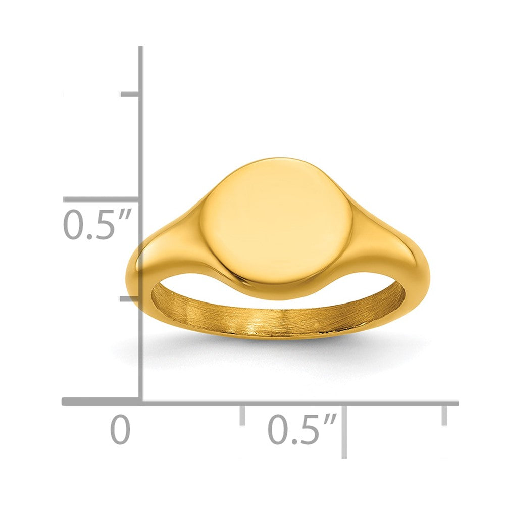 Chisel Stainless Steel Polished Yellow IP-Plated Round Disk Ring Size - 5