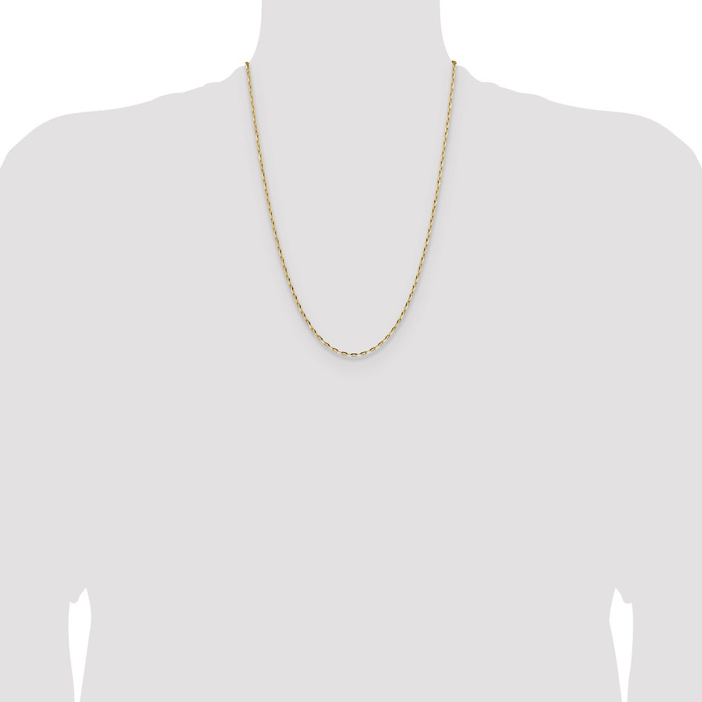 14K 2.3mm D/C Open Long Link Cable Chain