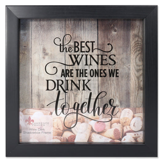 Lawrence Frames 10x10 Black Shadow Box Wine Cork Holder