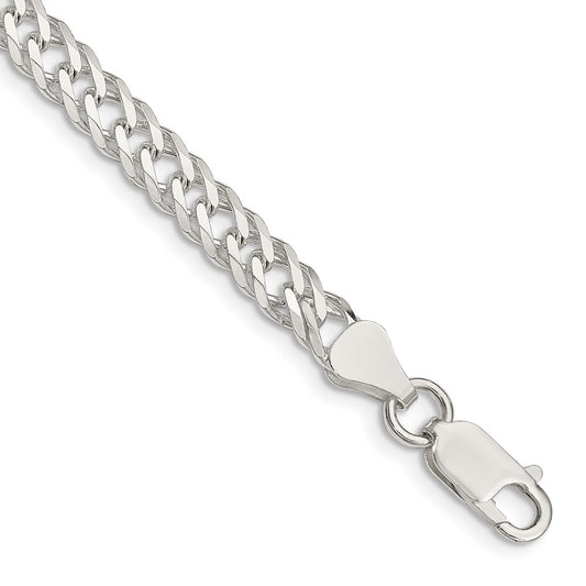 Sterling Silver 5.65mm 6 Side D/C Flat Double Curb Chain 7 inches