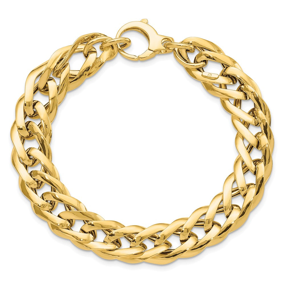 14K Polished Hollow Fancy Link Bracelet 7.5  inches