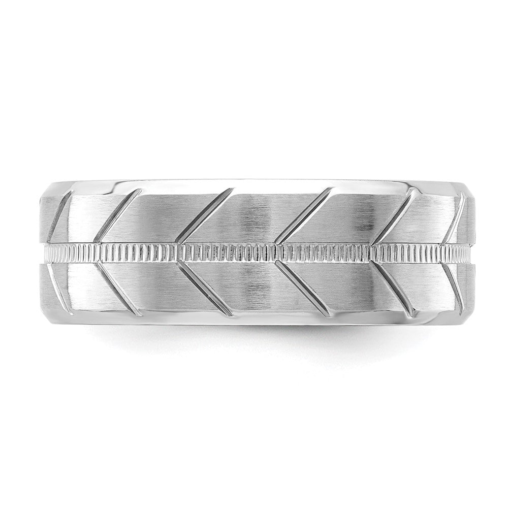 Cobalt Brushed and Polished Beveled 8mm Band Size - 10