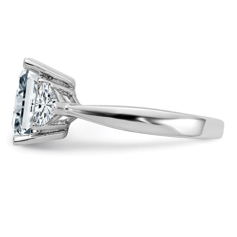 Sterling Silver  3-Stone CZ Engagement Ring