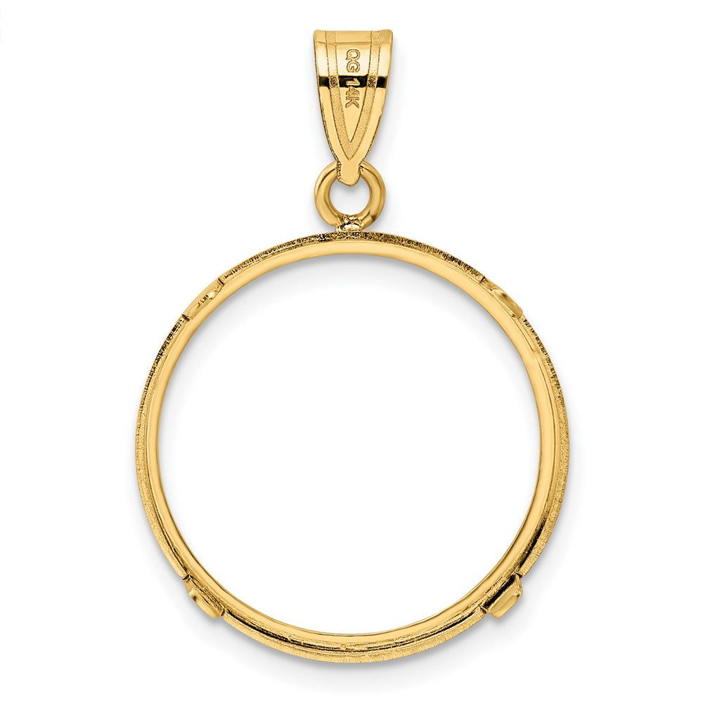 Wideband Distinguished Coin Jewelry 14k Polished 20.2mm Prong Coin Bezel Pendant
