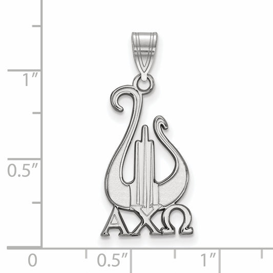 Sterling Silver Official Licensed Greek Sororities Alpha Chi Omega (???) Medium Pendant