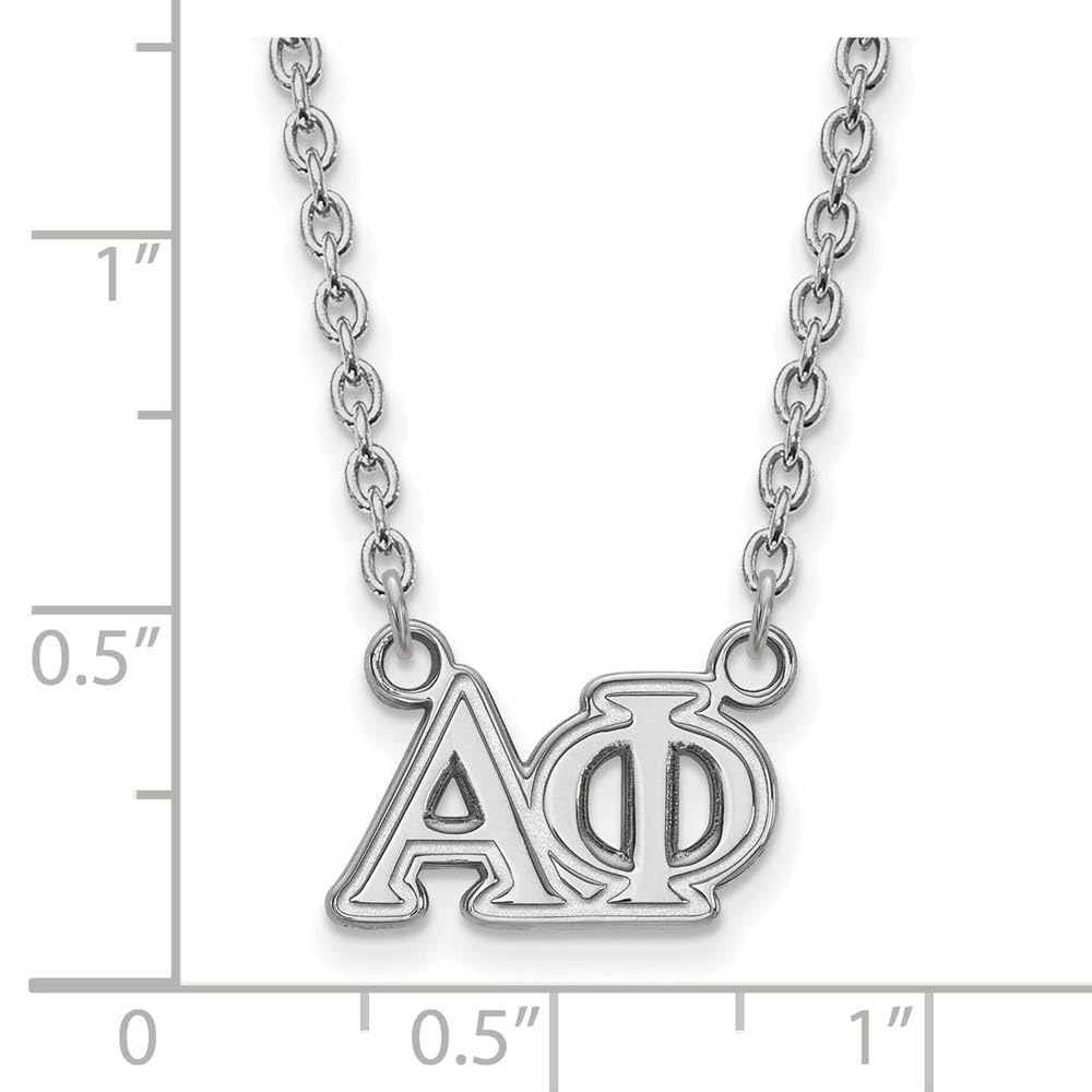 Sterling Silver 18in Official Licensed Greek Sororities Alpha Phi (??) Medium Pendant w/ Necklace