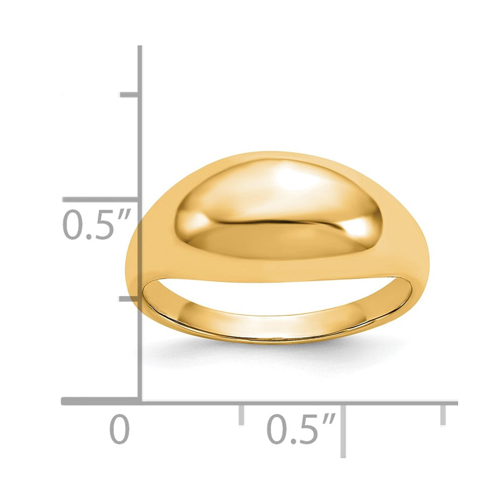 10K Yellow Gold Polished Dome Ring Size 6.25